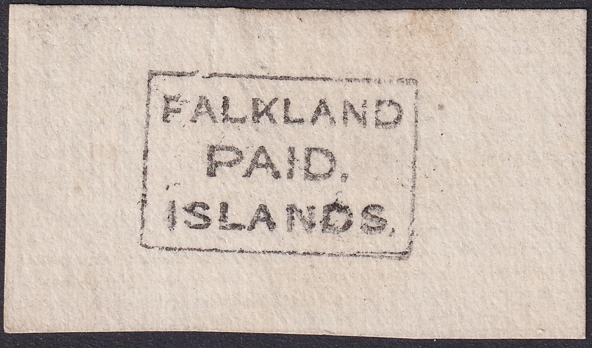 Falkland Islands 1890s Paid Frank in Black Souvenir Strike on Piece cat £110