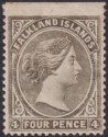 Falkland Islands 1885 QV 4d Pale Grey-Black wmk Crown to Right Mint SG9w cat£950