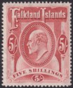 Click for more photos and details Falkland Islands 1904 KEVII 5sh Red Mint SG50 cat £225