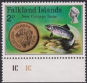 Click for more photos and details Falkland Islands 1975 QEII Coinage 2p watermark Inverted SG316w cat £75