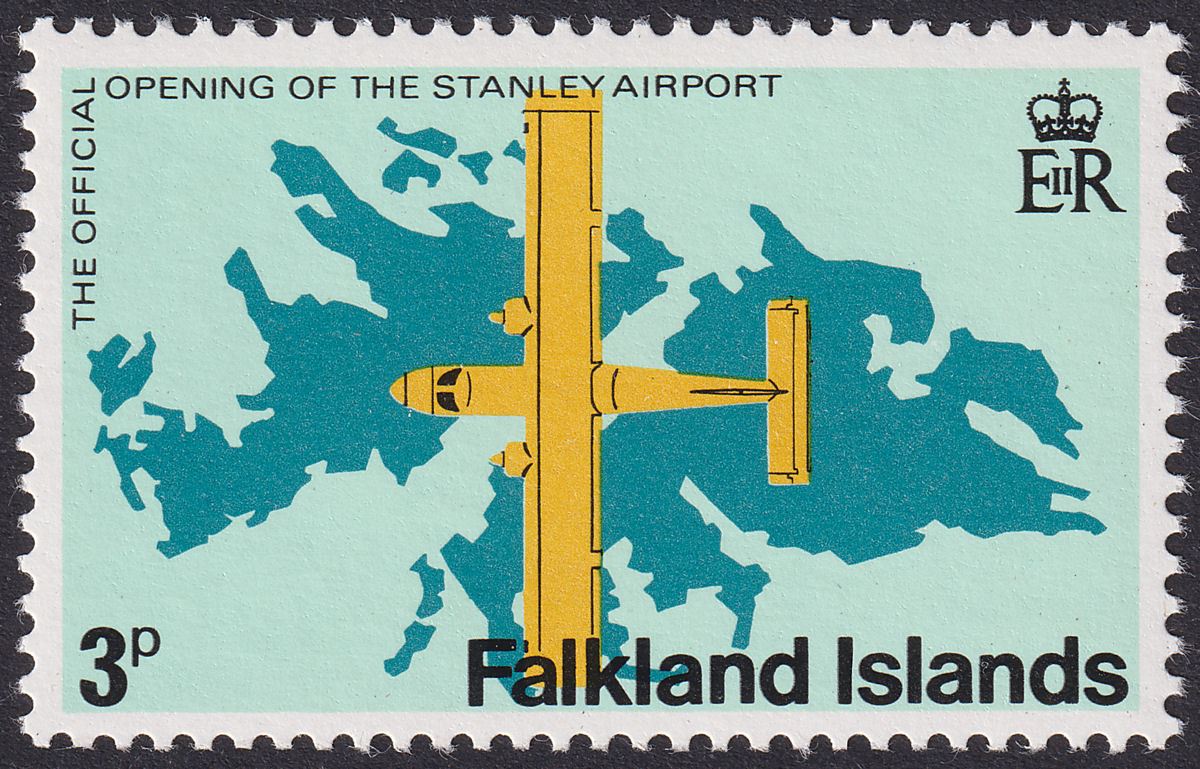 Falkland Islands 1979 QEII Stanley Airport 3p wmk Inverted Mint SG360w cat £42