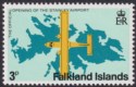 Click for more photos and details Falkland Islands 1979 QEII Stanley Airport 3p wmk Inverted Mint SG360w cat £42