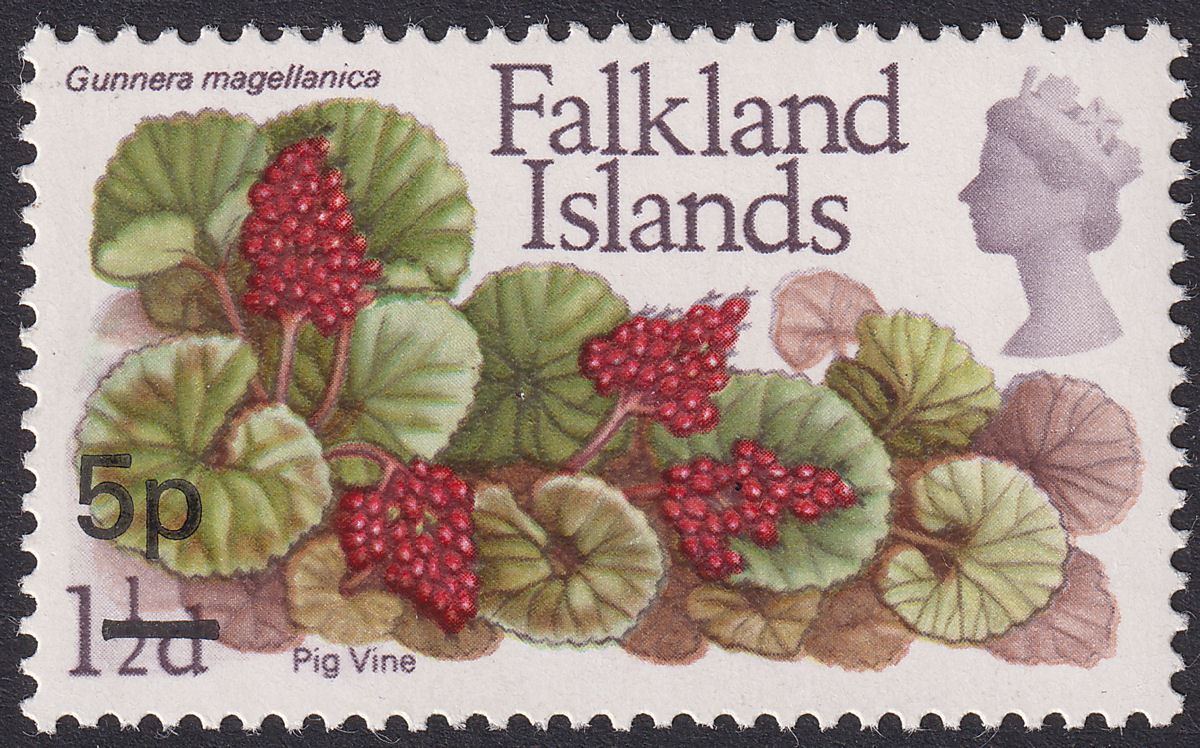 Falkland Islands 1971 QEII Flowers 5p Surcharge Error on 1½d Mint SG264a cat£550