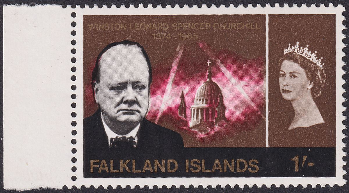 Falkland Islands 1966 QEII Churchill 1sh watermark Inverted Mint SG225w cat £100