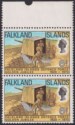 Click for more photos and details Falkland Islands 1970 QEII Defence Force 6d Pair Frame Break Variety Mint SG255v