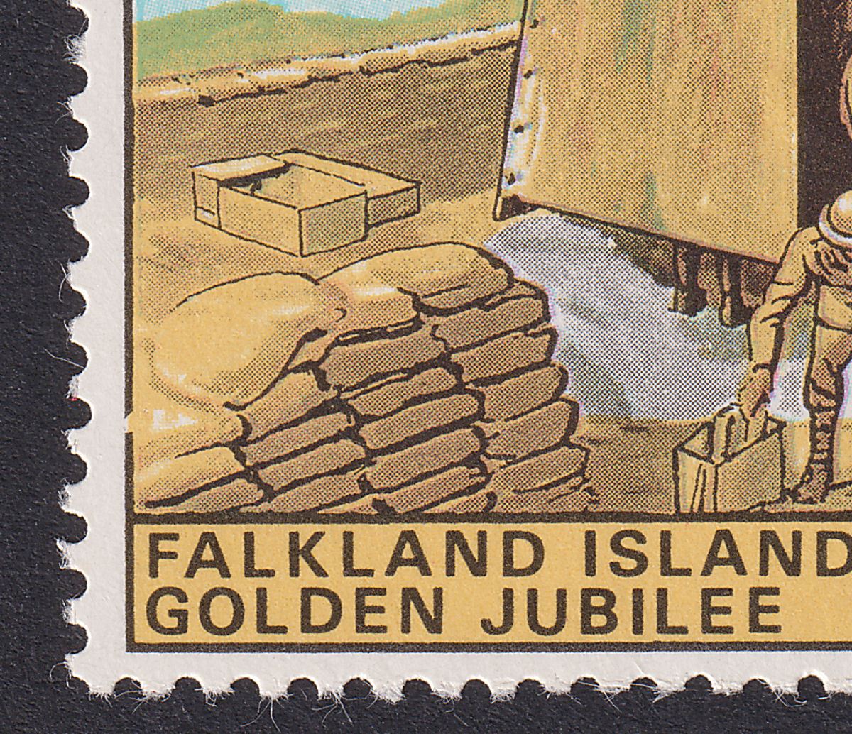 Falkland Islands 1970 QEII Defence Force 6d Pair Frame Break Variety Mint SG255v