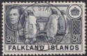 Click for more photos and details Falkland Islands 1938 KGVI Penguins 2sh6d Slate Used SG160 cat £25