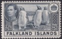 Click for more photos and details Falkland Islands 1938 KGVI Penguins 2sh6d Slate UM Mint SG160 cat £65