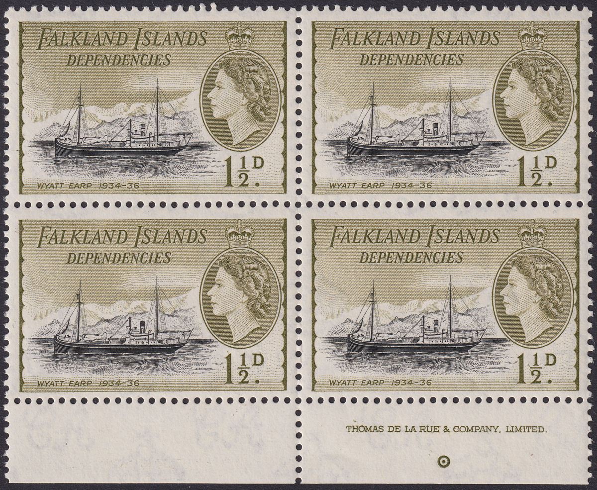 Falkland Islands Dependencies 1962 QEII 1½d De La Rue Im Block Mint SG G28a c£52