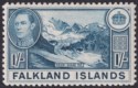 Click for more photos and details Falkland Islands 1944 KGVI 1sh Dull Blue UM Mint SG158b cat £38 MNH