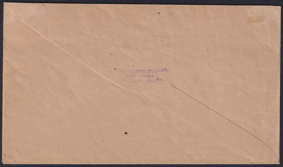Falkland Islands 1949 KGVI Goose 2½d Black and Blue Used on Cover to UK SG152