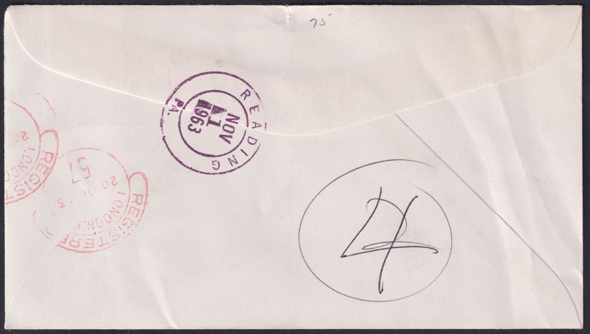 Falkland Islands 1963 QEII Red Cross First Day Cover Used to USA