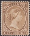 Falkland Islands 1895 QV 1sh Grey-Brown Mint SG37 cat £90