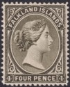 Falkland Islands 1895 QV 4d Olive-Black Mint SG32 cat £16