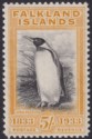Falkland Islands 1933 KGV Centenary Penguin 5sh Blk + Yellow Mint SG136 cat£1000