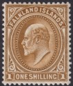 Falkland Islands 1904 KEVII 1sh Brown Mint SG48 cat £50