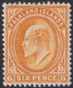 Falkland Islands 1904 KEVII 6d Orange Mint SG47 cat £45