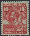 Falkland Islands 1929 KGV Whale Penguins 10sh Carmine on Em Mint SG125 cat £250