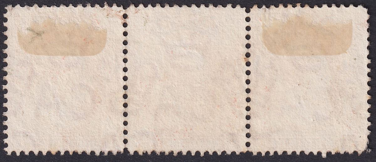 Falkland Islands 1908 KEVII 1d Dull Coppery Red Thick Paper Strip 3 Used SG44d