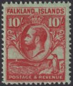 Falkland Islands 1929 KGV Whale Penguins 10sh Carmine on Em Mint SG125 cat £250
