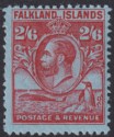 Falkland Islands 1929 KGV Whale Penguins 2sh6d Carm on Blue Mint SG123 c£75 THIN
