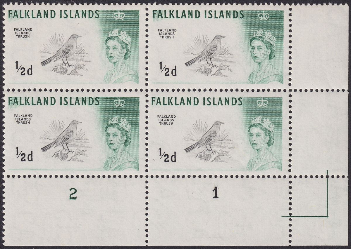 Falkland Islands 1966 QEII Birds ½d Weak Entry + Sub Cliche Mint SG227a c£38++