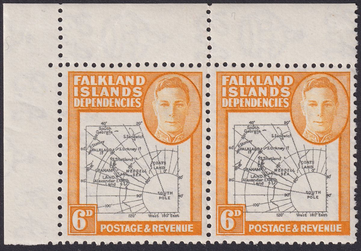 Falkland Islands Dependencies 1946 KGVI 6d Missing I Variety Mint SG G6b cat£250
