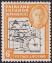 Click for more photos and details Falkland Islands Dependencies 1946 KGVI 6d Dot By Oval Variety Mint SG G6d c£275