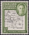 Click for more photos and details Falkland Islands Dependencies 1946 KGVI ½d Dot By Oval Variety Mint SG G1d c£325