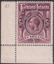 Falkland Islands 1916 KGV 5sh Maroon Corner Marginal UM Mint SG67b cat £140