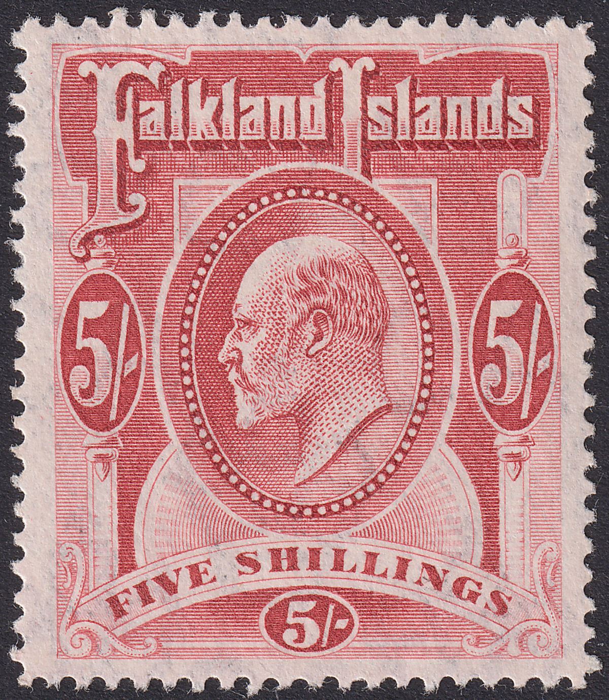 Falkland Islands 1904 KEVII 5sh Red UM Mint SG50 cat £225