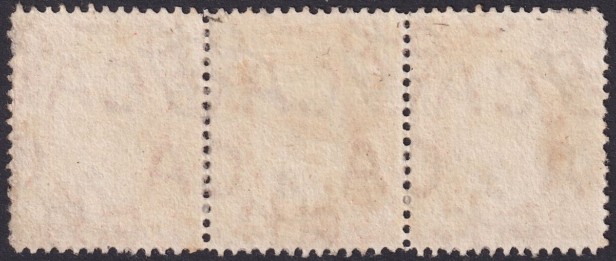 Falkland Islands 1908 KEVII 1d Dull Coppery Red Thick Paper Strip 3 Used SG44d