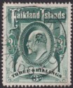 Falkland Islands 1904 KEVII 3sh Green Used SG49 cat £180