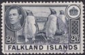 Falkland Islands 1947 KGVI 2sh6d Used with SOUTH GEORGIA Postmark SG Z85 cat £75
