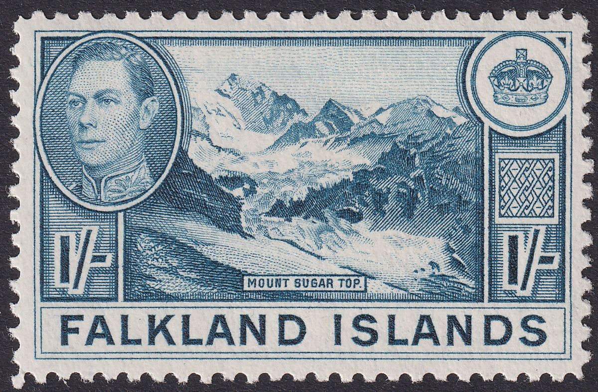 Falkland Islands 1944 KGVI 1sh Dull Blue UM Mint SG158b cat £38