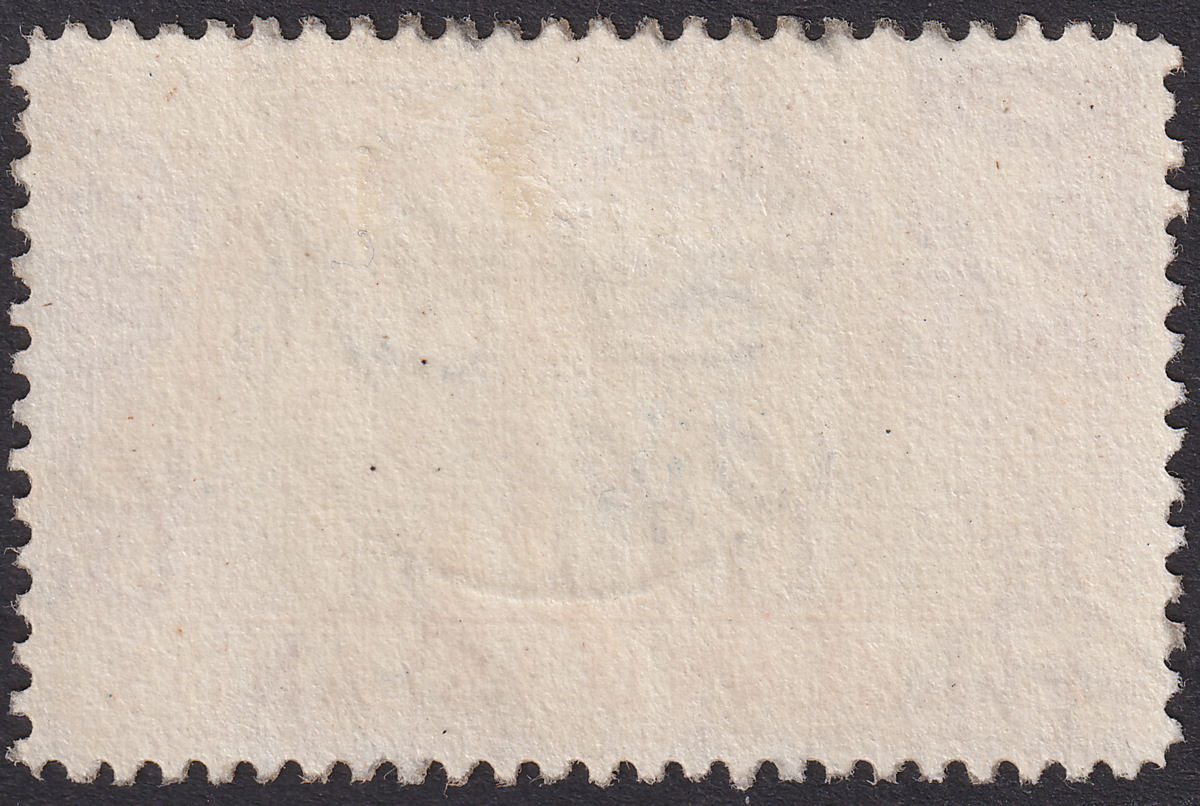 Falkland Islands 1938 KGVI 5sh Indigo + Pale Yellow-Brown Used SG161b PERF STAIN