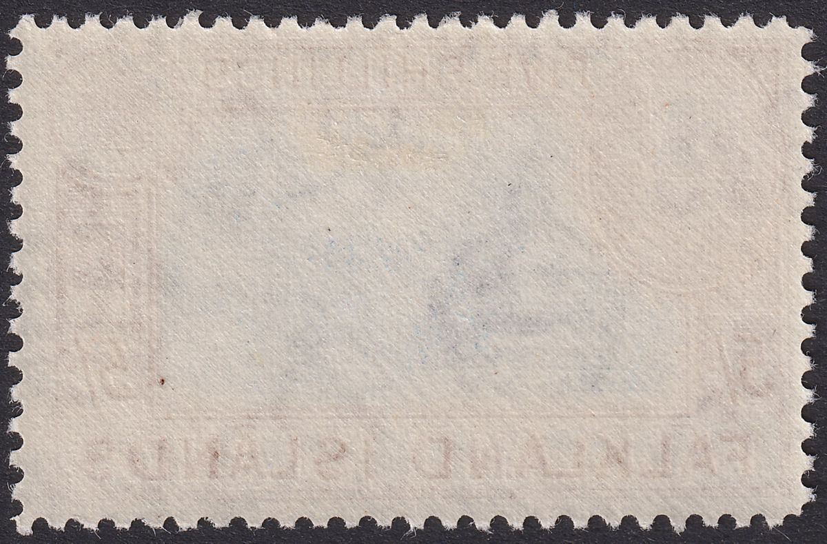 Falkland Islands 1950 KGVI 5sh Steel Blue and Brown-Buff Mint SG161d cat £425