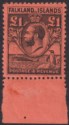 Falkland Islands 1929 KGV Whale and Penguins £1 Black on Red Mint SG126 cat £350