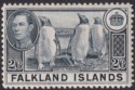 Falkland Islands 1938 KGVI Penguins 2sh6d Slate Mint SG160 cat £65