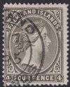 Click for more photos and details Falkland Islands 1894 QV 4d Brownish Black wmk Reversed Used SG31 cat £350