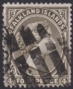 Falkland Islands 1887 QV 4d Grey-Black wmk Crown to Left Used SG10 THINNED