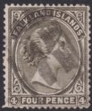 Click for more photos and details Falkland Islands 1887 QV 4d Grey-Black wmk Crown to Right and Rev Used SG10y