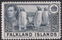 Click for more photos and details Falkland Islands 1938 KGVI Penguins 2sh6d Slate Mint SG160