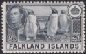 Click for more photos and details Falkland Islands 1944 KGVI Penguins 2sh6d Slate Mint SG160