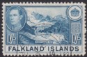 Falkland Islands 1937 KGVI 1sh Light Dull Blue Used SG158