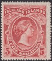 Click for more photos and details Falkland Islands 1898 QV 5sh Red Mint SG42 cat £250