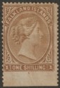 Click for more photos and details Falkland Islands 1878 QV 1sh Bistre-Brown Mint SG4 cat £85