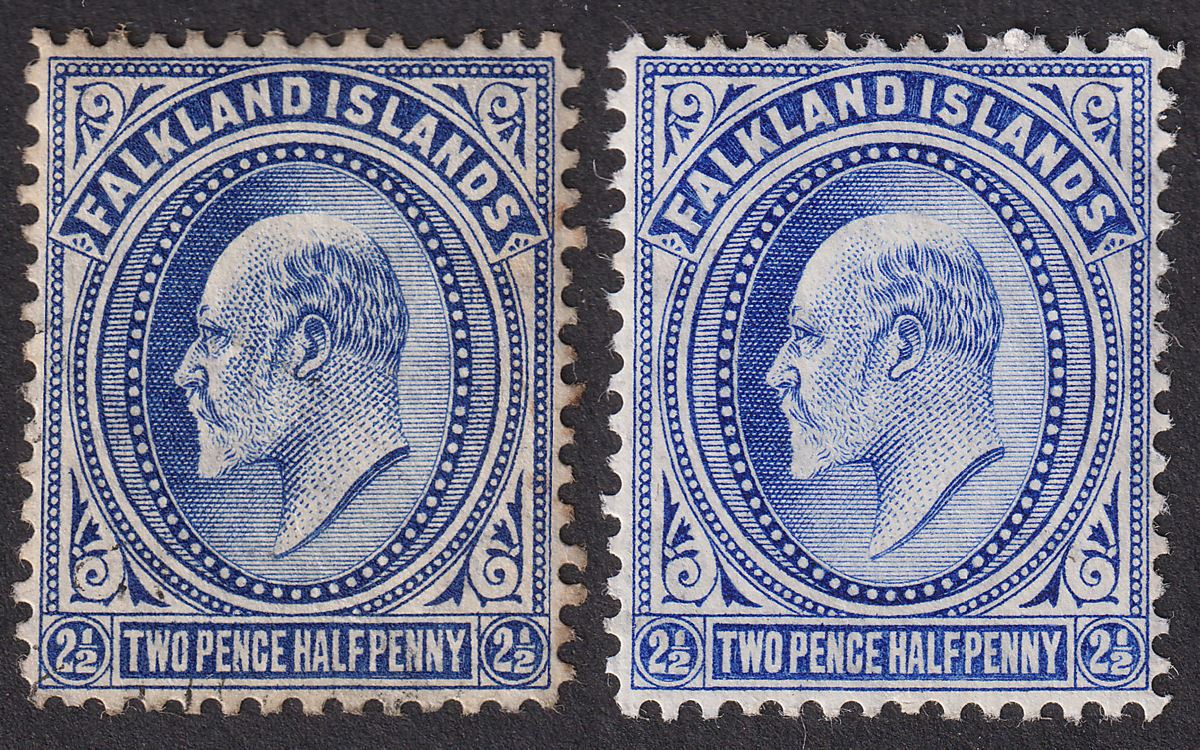 Falkland Islands 1912 KEVII 2½d Deep Blue Used SG46b cat £120 tones