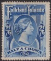 Click for more photos and details Falkland Islands 1898 QV 2sh6d Deep Blue Mint SG41 cat £275 tones