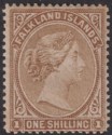 Click for more photos and details Falkland Islands 1878 QV 1sh Bistre-Brown Mint SG4 cat £85
